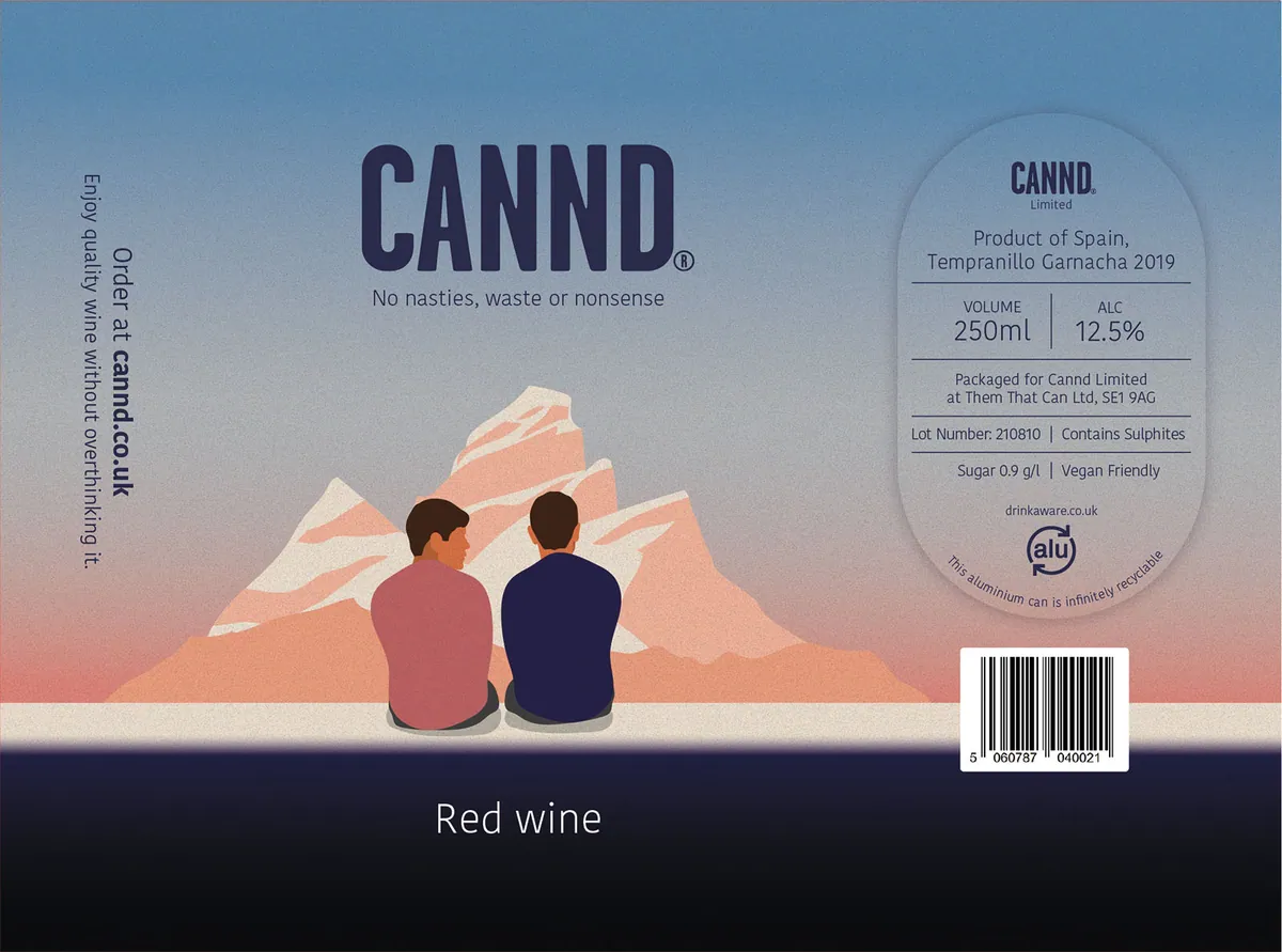 Cannd label design mountain view illustration
