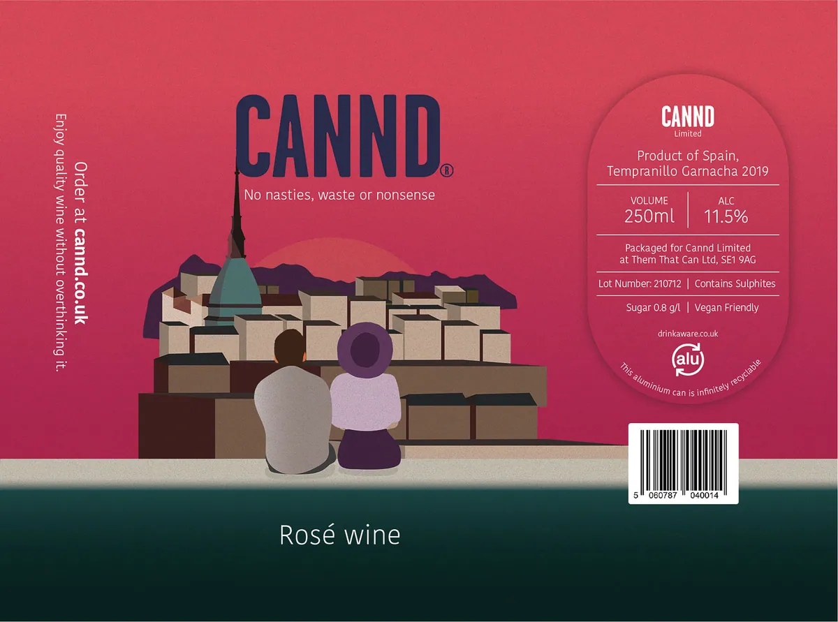 Cannd label design town view illustration