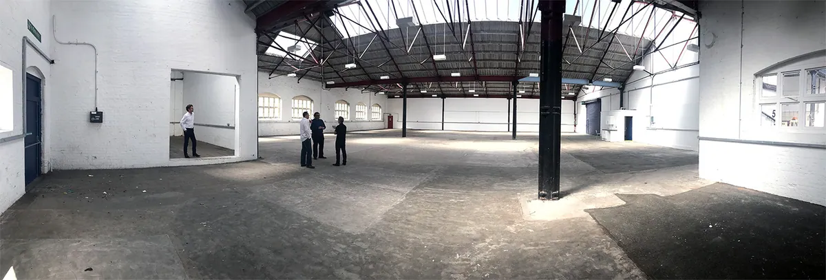 Inside the works swindon before The Workshed was built
