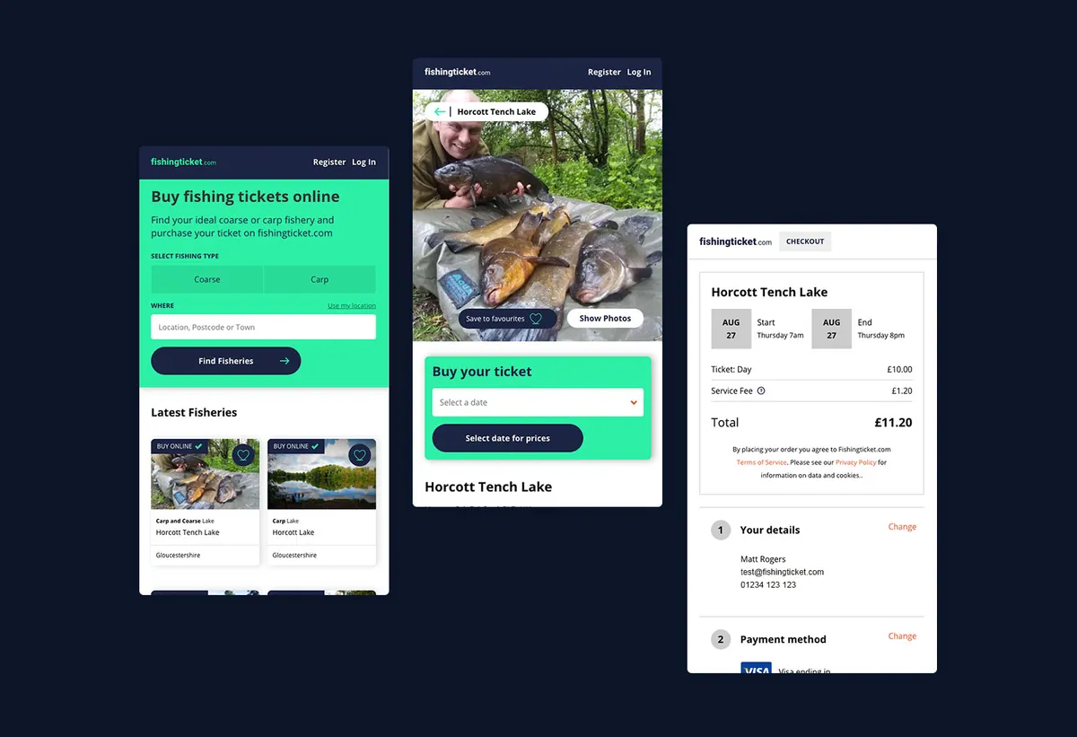fishingticket.com website design examples on mobile