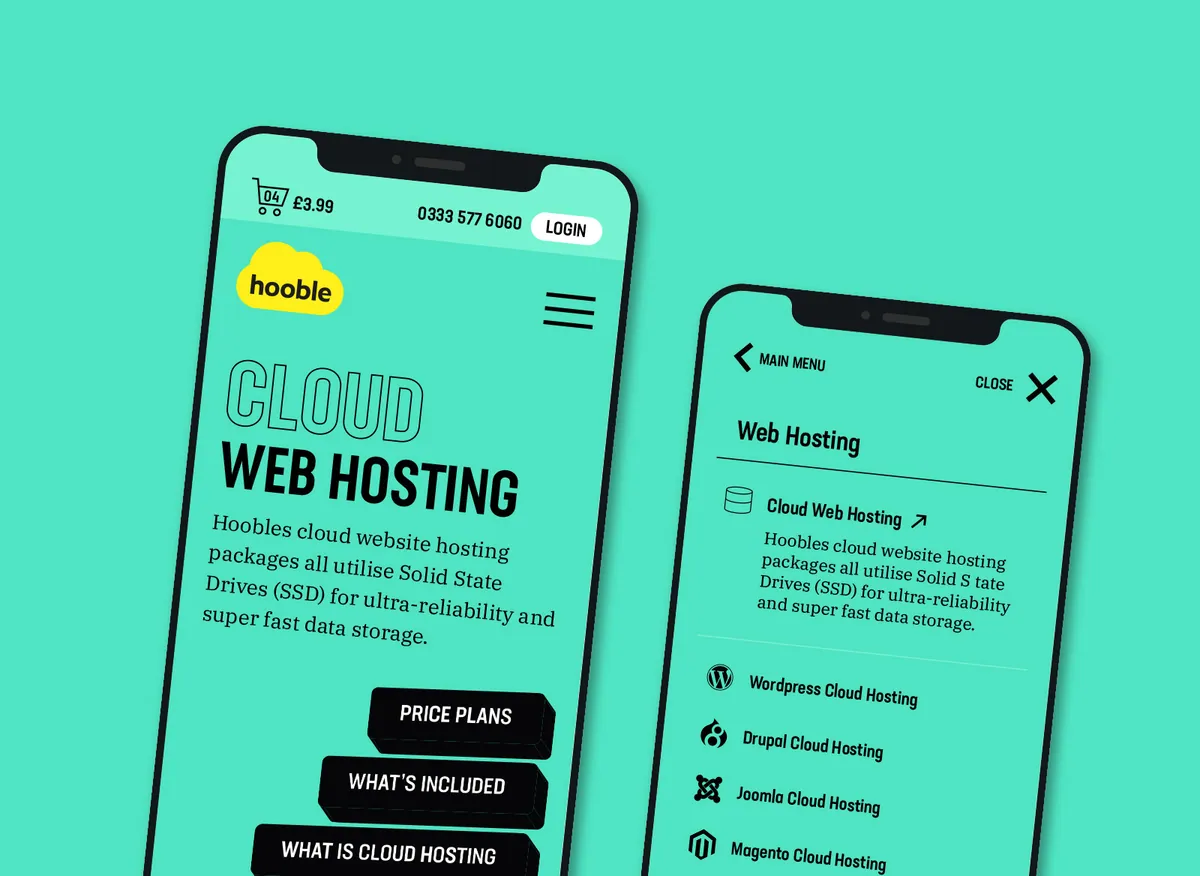 Hooble website example on a mobile device