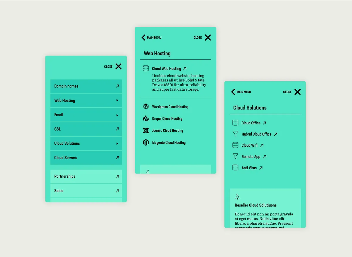 Hooble mobile website examples